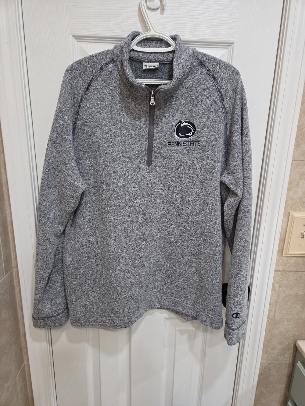 Champion Penn State Nittany Lions Men's Large Gray 1/4 Zip Fleece Pullover